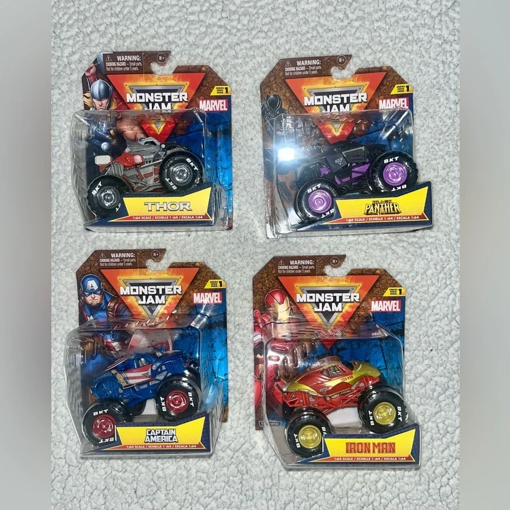 Marvel Monster Jam complete 4pack set